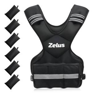 lot 1254 image: ZELUS Weighted Vest for Men and Women  4-10lb11-20lb20-32lb Vest with 6 Ironsand Weights for Home Workouts  Adjustable Body Weight Vest Exercise Set for Cardio and Strength Training (20-32 lb.) - Retail $73