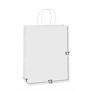 lot 1273 image: BagDream Kraft Paper Bags 13x7x17 48Pcs White Gift Bags with Handles Bulk Large for Shopping, Party Favors, Retail, Merchandise, Grocery Recyclable Paper Sacks - Retail $30