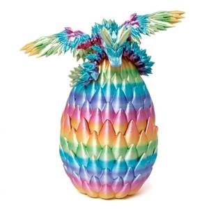 lot 1287 image: Flavery 3D Printed Dragon Egg, Large 9 Rainbow Flying Dragon in Colorful Eggs, Fidget Toy for Birthday Gift, Flexible Desk Figure Decor, Mystery Desk Pet for Christmas, Easter, Graduation(Rainbow) - Retail $15