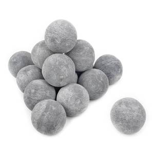 lot 1295 image: Skyflame Ceramic Fireplace Balls, Set of 15 Round Fire Stones Set for Indoor and Outdoor Fire Pits or Fireplaces Accessory, 3 Inch, Gray - Retail $48