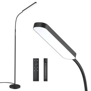 lot 1297 image: Wio-Mio Floor lamp, 15w1000lm Bright LED Floor Lamp with Stepless Adjustable 3000K-6000K Colors and Dimmer, Remote and Touch Control, Adjustable Gooseneck Floor Lamp for Living Room - Retail $38