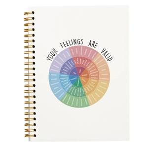 lot 1299 image: JWVK Wheel of Emotions Feelings Notebook,Psychologist Therapist Gift Notebook Journal for Counselor Therapy Office Work School Student Teacher,Hardcover Spiral Notebook 5.5x8.3 - Retail $13