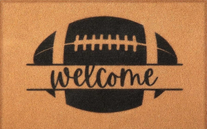 lot 9826 image: Tinideya Fall Football Door Mat 29 x 17 Inch Thanksgiving Football Coir Doormat with Non-Slip Backing Outdoor Indoor Welcome Mat, Home Kitchen Entrance Autumn Decorations - Retail $0
