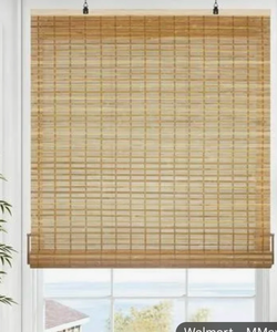 lot 9830 image: LazBlinds Cordless Bamboo Blinds, Roll Up Shades for Windows, Bamboo Shades, 27 W x 72 H, Carbonized - Retail $0