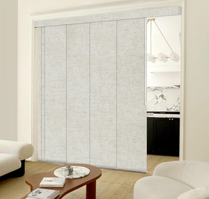 lot 9838 image: Sliding Glass Door Blinds, Room Dividers, with Valance, Retractable Track from 70 to 133 W, Trimmable Panel Up to 102 H - Retail $0