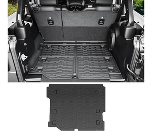 lot 9840 image: Trunk Mat for 2018-2025 Jeep Wrangler JL Unlimited 4X4 4 Door Rear Cargo Mat All Weather TPE Protector Trunk Liner Accessories for JLJLU Gas Type (Not for 4XE) - Retail $0