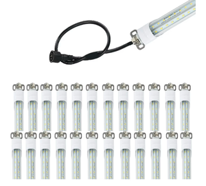lot 9843 image: 4FT T8 LED Refrigerator Tube Light 18W 2520Lm, 5000K Daylight LED Cooler or Freezer Lights Clear Lens for Fridge, Supermarkets Freezer, Grocery Stores, Black Wire, UL Listed 6 pack  - Retail $0