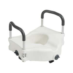 lot 9849 image: Drive Medical PreserveTech Secure Lock Raised Toilet Seat  5  Height - Retail $70