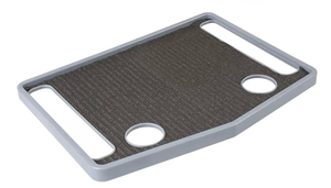 lot 9861 image: Support Plus Walker Tray Table - Mobility Table for Walker with Non-Slip Mat, Accessories, and Cup Holder (21x16) - Gray - Retail $0