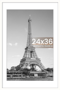 lot 9862 image: upsimples 24x36 Poster Frame, Display Pictures 20x30 with Mat or 24x36 Without Mat, Wall Hanging Picture Frame, White, 1 Pack - Retail $0