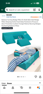 lot 9886 image: Bedsore Turning Wedge Pillow for Bedridden Bed Wedge Pillow Sleeping Incline Foam Body Positioners Pressure Ulcer Prevention Cushion Triangle Medical Nursing Wedges Positioning Bedsore Pillow - Retail $0