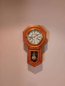 lot 939 image: Regulator Wall Clock.  23 x 13 x 6. Located UPSTAIRS
