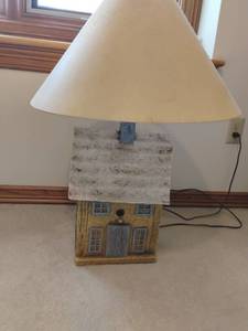 lot 943 image: Bird House Table Lamp.  Approximately 30 inches tall. Located UPSTAIRS