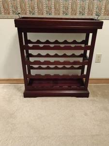lot 951 image: Wine Rack with Removable Tray.  34 x 29 x 11. Located DOWNSTAIRS