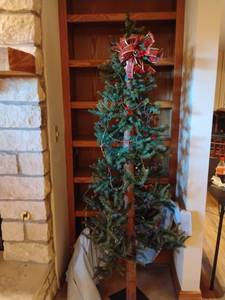 lot 963 image: 76 inch tall Christmas Tree with Lights Located DOWNSTAIRS