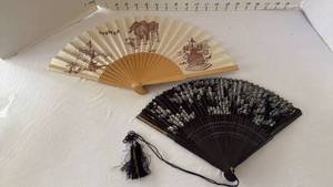 lot 1017 image: Folding hand fan one is from Sevilla Spain