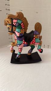 lot 1051 image: Ceramic Patchwork rocking horse 8 in tall