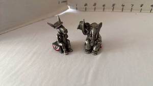 lot 1052 image: Pewter Political Party elephant and donkey figurines