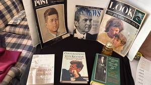 lot 1068 image: President Kennedy memorabilia, President Nixon and Avon Capital cologne bottle