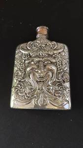 lot 1080 image: Godinger metal flask