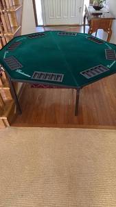 lot 1129 image: Samson card table 26x30x30 with Poker top