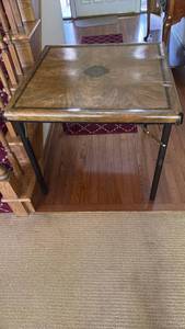 lot 1128 image: Vintage inlaid card table 27 x 30x 30