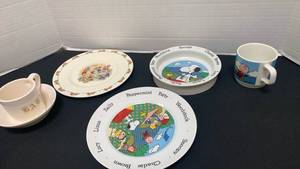 lot 1226 image: Peanuts and Bunnykins character plate and cup