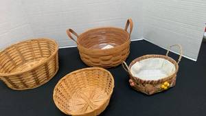 lot 1231 image: Round Longaberger basket 4x10 and other baskets