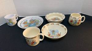 lot 1245 image: Royal Doulton Bunnykins Childrens Dining Set