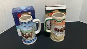lot 1258 image: 1995 and 1996 holiday Budweiser steins