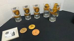 lot 1264 image: 1977 Mizzou Football Schedule Glasses & Pins