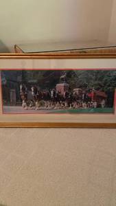lot 1303 image: Budweiser Clydesdales Framed Print 20.5x39