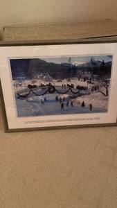 lot 1307 image: Framed print of winter scene, A Victorian Afternoon frame 21.5x29.5