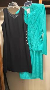 lot 1423 image: Little Black Dress and Dressy Green Ensemble Both size 6