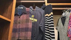 lot 1441 image: Plaid Vest, Shocker Sweatshirt and Sweater