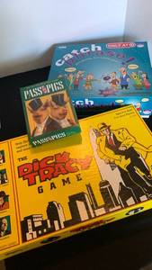 lot 3005 image: Dick Tracy, Catch Phrase and Pass the Pig games