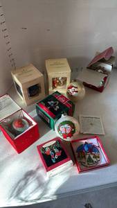 lot 3118 image: Hallmark ornaments, Campbell Kids ornament and more