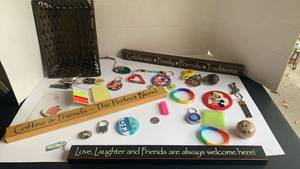 lot 3238 image: Wooden plaques, key chains and more