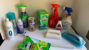 lot 3323 image: Cleaning products, mail polish remover  and hair spray