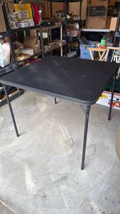 lot 3501 image: Padded Card table with 4 chairs great condition