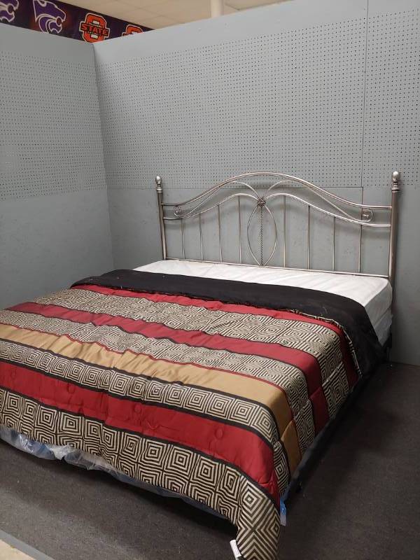 lot 5001 image: Modern King Size Bed Set NEW MATTRESS and BOX SPRINGS