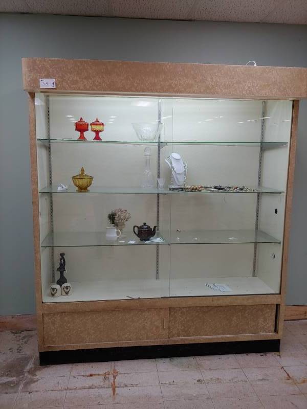 lot 5004 image: Large Glass Display Case (Contents not Included)