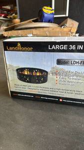 lot 8035 image: LDH-FPR36 - LandHonor 36-inch Round Metal Fire Pit Ring - Unused