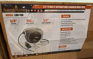 lot 8113 image: LHR-NWI30B - LHR-I30 - 100ft Retractable Garden Hose Reel - Unused