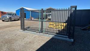 lot 11192503 image: Automated swinging Gate System with bamboo Design