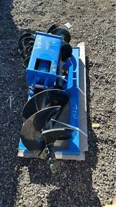 lot 11192505 image: Blue Heavy Duty Post Hole Auger Attachment