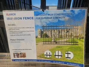 lot 11192545 image: Wrought Iron Security Fence Panel with Spear Points 8 pack bundle
