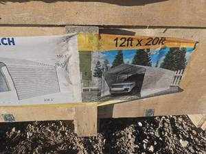 lot 11192552 image: 12x20ft All Steel Carport with Enclosed Sides