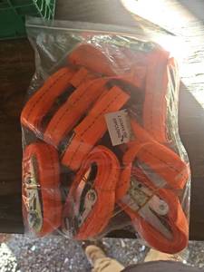lot 11192569 image: Orange Cargo Load Security Straps - Bulk Pack of 10