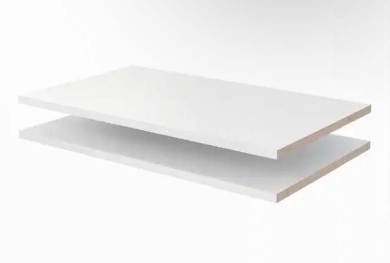 lot 523 image: 24 in. x 8 in. Classic White Wood Shelves (2-Pack) - Great Addition to Any Closet Unit - Shelves only